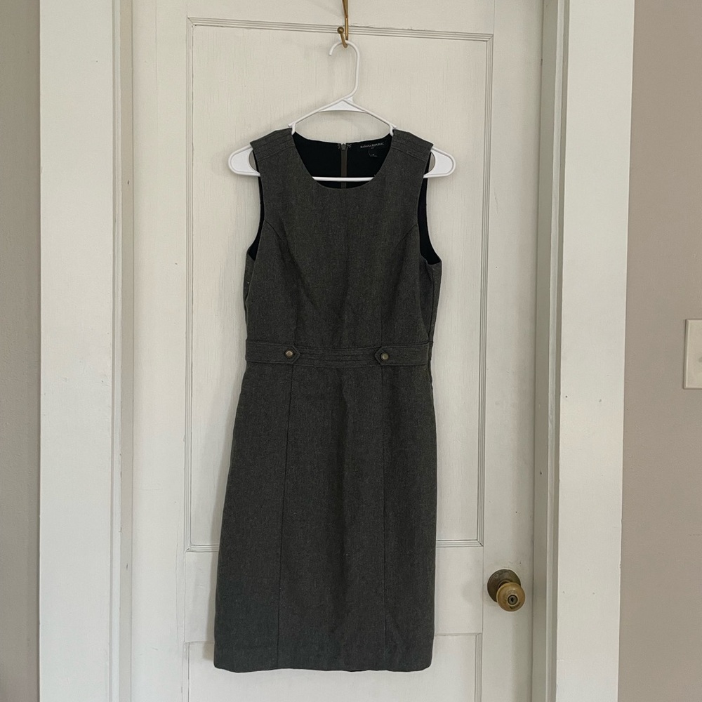 Banana Republic Sleeveless Charcoal Midi Sheath Dress